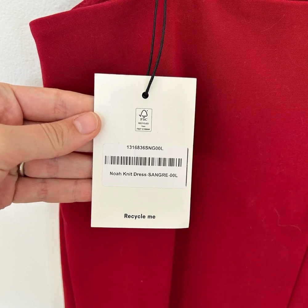 Reformation Noah Knit Dress Red - Size L - Picture 5 of 5